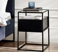 Universal Black 1 Drawer Bedside Table