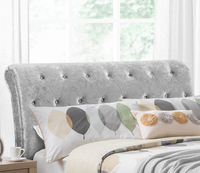 Verona Silver Crushed Velvet 2 Drawer Storage Bed