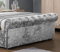 Verona Silver Crushed Velvet 2 Drawer Storage Bed