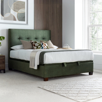 Walkworth Green Fabric Ottoman Storage Bed