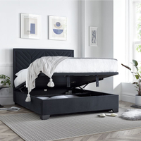 Watson Dark Grey Velvet Ottoman Storage Bed