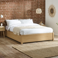 Westbrook Oak Wooden Platform Ottoman Storage Bed