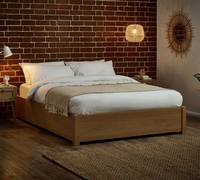 Westbrook Oak Wooden Platform Ottoman Storage Bed