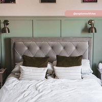 Woodbury Grey Velvet Fabric 4 Drawer Storage Bed