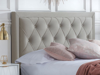 Woodbury Warm Stone Velvet Fabric 4 Drawer Storage Bed