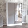 Lynx White and Grey 2 Door Sliding Wardrobe with Mirror