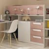 Girona Pink and Oak Wooden Mid Sleeper