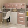 Girona Pink and Oak Wooden Mid Sleeper