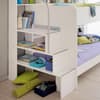 Bibop White Wooden Bunk Bed with Underbed Storage Drawer