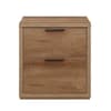 Stockwell Rustic Oak Wooden 2 Drawer Bedside Table