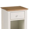 Salerno Ivory and Oak Wooden 1 Drawer Bedside Table