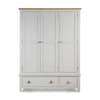 Richmond Grey and Oak 3 Door Wooden Combination Wardrobe