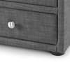 Sorrento Grey Fabric 3 Drawer Bedside Table