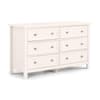 Maine White 6 Drawer Wooden Wide Chest