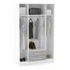 Lynx White and Grey 4 Door 2 Drawer Wardrobe with Mirror