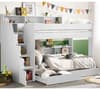 Tuscan White Wooden Staircase Bunk Bed