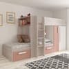 Barca Pink and Oak Wooden Bunk Bed