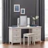 Maine Surf White Wooden Double Pedestal Dressing Table