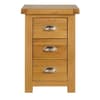 Woburn Oak Wooden 3 Drawer Large Bedside Table