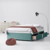 Duck Egg Blue Fabric Divan Bed