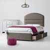 Grey Fabric Divan Bed & Dudley Line Headboard
