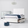 White Fabric Divan Bed & Cornell Plain Headboard