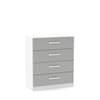 Lynx White and Grey 4 Drawer Chest