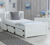Mission White Wooden Storage Bed Frame - 3ft Single