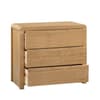 Curve Oak 3 Drawer Wooden Chest