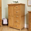 Woburn Oak Wooden 1 Door 5 Drawer Wardrobe