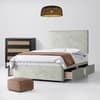 Silver Velvet Divan Bed & Cornell Plain Headboard