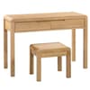 Curve Oak 2 Drawer Wooden Dressing Table and Stool