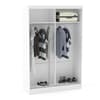 Lynx White and Grey 2 Door Sliding Wardrobe with Mirror