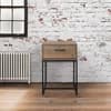 Urban Rustic 1 Drawer Narrow Bedside Table