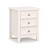 Maine White 3 Drawer Wooden Bedside Table