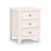Maine Surf White 3 Drawer Wooden Bedside Table