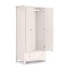 Maine White 2 Door Wooden Combination Wardrobe