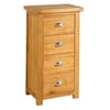 Woburn Oak Wooden 4 Drawer Narrow Chest