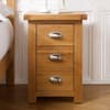 Woburn Oak Wooden 3 Drawer Large Bedside Table