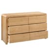 Curve Oak 6 Drawer Wooden Wide Chest