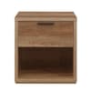 Stockwell Rustic Oak Wooden 1 Drawer Bedside Table