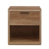 Stockwell Rustic Oak Wooden 1 Drawer Bedside Table