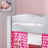 Pluto Dove Grey Wooden Mid Sleeper with Starry Pink Tent