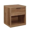 Stockwell Rustic Oak Wooden 1 Drawer Bedside Table