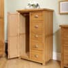 Woburn Oak Wooden 1 Door 5 Drawer Wardrobe