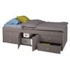 Arctic Grey Wooden Low Sleeper 4 Drawer Storage Bed Frame - 3ft Single