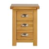 Woburn Oak Wooden 3 Drawer Small Bedside Table
