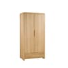 Curve Oak 2 Door Combination Wardrobe