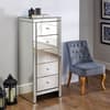 Seville Mirrored 5 Drawer Narrow Chest