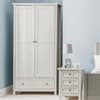 Maine Dove Grey 2 Door Wooden Combination Wardrobe